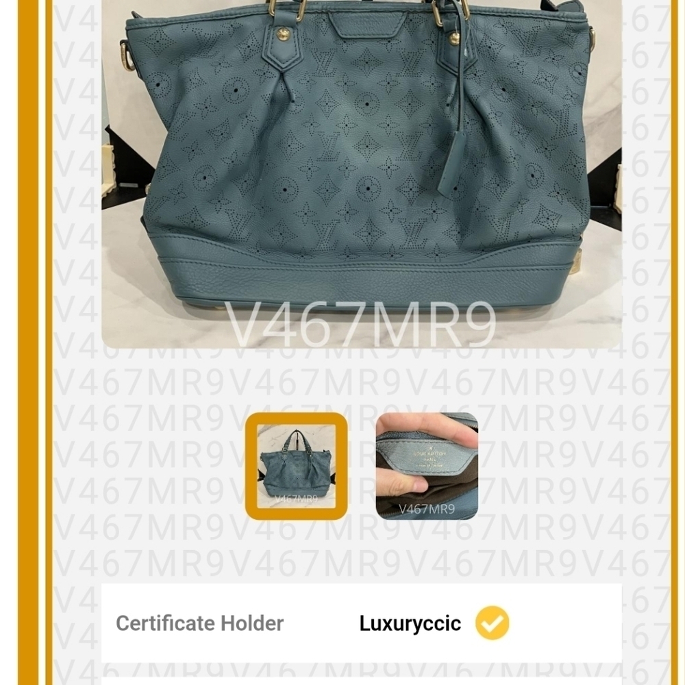 Louis Vuitton Mahina Cirrus PM Tote in Blue โ Strap, Lock & Key, Dustbag, COA - Picture 3 of 16